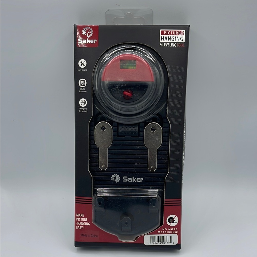Picture Hanging and Leveling Tool - Red and Black